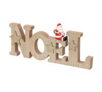 Atmosphera Créateur d'intérieur - Déco de Noël en Bois "Père Noël" 30cm Marron G