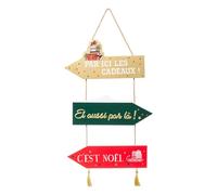 Déco de Noël Pancarte en Bois à Suspendre H 50 cm - Feeric Christmas