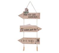 Feeric Lights et Christmas - Pancarte Refuge Cadeaux h50cm en Bois à Suspendre