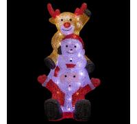 Feeric Lights et Christmas - Père noël et Bonhomme de Neige Lumineux extérieur h58cm 60 LED + transfo