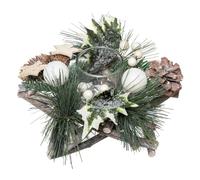 Atmosphera Créateur d'intérieur - Photophore Rondins Étoiles Soir 20cm Naturel