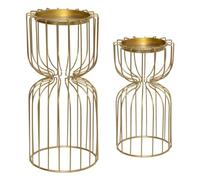 Feeric Lights et Christmas - Photophore sablier métalx2 doré h.Max 26cm