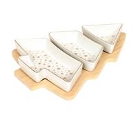 Feeric Lights et Christmas - Set apéritif 4 pièces Plateau Forme Sapin doré