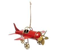 Feeric Lights et Christmas - Sujet Avion Ancien 15cm Assorti Rouge - Rouge