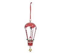 Feeric Lights et Christmas - Sujet Bonhomme de Neige montgolfière métal H.14cm Assorti - Rouge