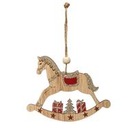 Feeric Lights et Christmas - Sujet de noël en Bois Cheval Bascule 10 cm
