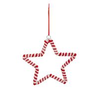 Feeric Lights et Christmas - Sujet étoile Sucre d'orge Textile h.14cm Rouge