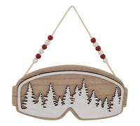Feeric Lights et Christmas - Sujet Masque de Ski Reflets sapins Bois l.16cm Marron