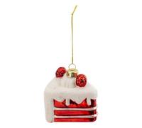 Feeric Lights et Christmas - Sujet Part de gâteau Verre h.8cm Rouge et Blanc