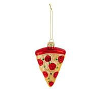 Feeric Lights et Christmas - Sujet Part de Pizza Verre h.11cm Rouge et Or
