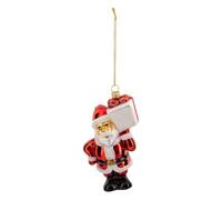 Feeric Lights et Christmas - Sujet père noël Cadeau Verre h.13cm Rouge