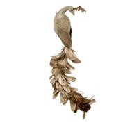 Feeric Lights et Christmas - Suspension de Sapin Paon en Plumes Couleur Champagne 34 cm