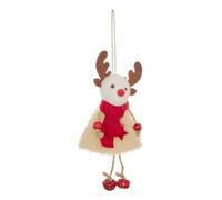 Feeric Lights et Christmas - Suspension de Sapin Personnage avec écharpe en Textile Rouge 19 cm - Modèle d