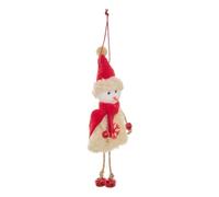 Feeric Lights et Christmas - Suspension de Sapin Personnage avec écharpe en Textile Rouge 19 cm - Modèle b