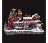 Feeric Lights et Christmas - Village de noël Atelier Cadeau animé/Musical 75 LED + transfo