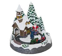 Déco Noël tunnel au village piles lumineux animé Blanc et assortis