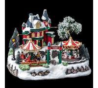 Feeric Lights et Christmas - Village de noël manège et forêt animé 18 LED + transfo