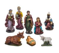 Féérie Lights & Christmas - 8 Santons pour crèche de Noël - H. 20 cm - Multicolore