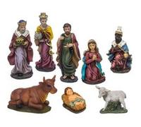 Féérie Lights & Christmas - 8 Santons pour crèche de Noël - H. 20 cm - Multicolore