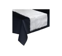 Boules de Noël Fééric Lights & Christmas Féérie Lights & Christmas - Chemin de table Noël effet fourrure Fantasy - L. 150 x l. 45 cm - Blanc à paillettes argents - Fantasy