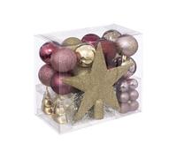 Féérie Lights & Christmas - Coffrets Décoration sapin de Noël 44 pièces - Rose et Doré