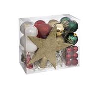 Atmosphera Coffret déco sapin Noël Féérie Lights & Christmas 44 pièces Vert Rouge Blanc Doré