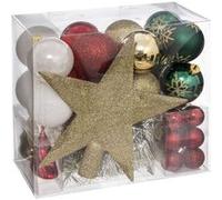 Féérie Lights & Christmas - Coffrets Décoration sapin de Noël 44 pièces - Vert, Rouge, Blanc et Doré Vert G