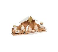 Féérie Lights & Christmas - Crèche de Noël 7 santons en grès et bois