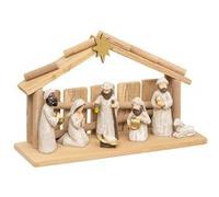 Féérie Lights & Christmas - Crèche de Noël 7 santons en résine Beige