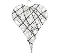 Féérie Lights & Christmas - Cœur de Noël pailleté à suspendre - 15 x 20 cm - Blanc Blanc G