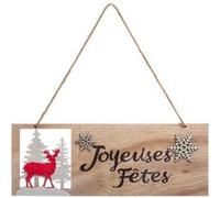 Féérie Lights & Christmas - Décoration de Noël à suspendre en bois Jeanne - Beige - Jeanne La nostalgie revisitée Beige G