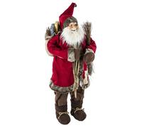 Féérie Lights & Christmas - Décoration de Noël d'intérieur Père Noël traditionnel - Hauteur 124 cm - Rouge, blanc et marron.