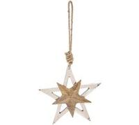 Féérie Lights & Christmas - Décoration pour sapin de Noël en bois Lodge - Etoile - Blanc - Lodge Blanc G