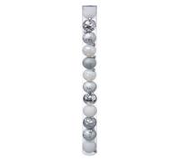 Féérie Lights & Christmas - Kit de Décoration pour sapin de Noël - 12 Boules - Argent et blanc