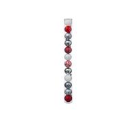 Kit de Décoration pour sapin de Noël - 12 Boules - Blanc, rouge et argenté