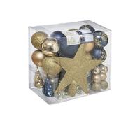 Feeric Lights & Christmas – Kit de décoration pour sapin de Noël – 44 pièces – Bleu et Or