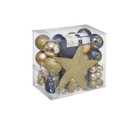 Féérie Lights & Christmas - Kit de décoration pour sapin de Noël - 44 Pièces - Bleu et Or