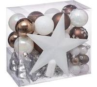Féérie Lights & Christmas - Kit de décoration pour sapin de Noël - 44 Pièces - Marron et blanc Blanc G