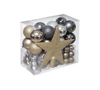 Féérie Lights & Christmas - Kit de décoration pour sapin de Noël - 44 Pièces - Thème paillettes