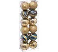 Féérie Lights & Christmas - Kit de décorations pour sapin de noël - 12 Pièces - Doré et bleu - La maison des couleurs Bleu G