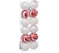 Féérie Lights & Christmas - Kit de décorations pour sapin de noël - 12 Pièces - Rouge et blanc - La maison des couleurs