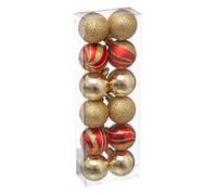 Féérie Lights & Christmas - Kit de décorations pour sapin de noël - 12 Pièces - Rouge et doré