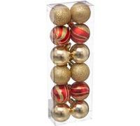 Féérie Lights & Christmas - Kit de décorations pour sapin de noël - 12 Pièces - Rouge et doré - La maison des couleurs Or G
