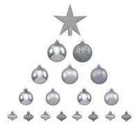 Féérie Lights & Christmas - Kit de décorations pour sapin de noël - 18 Pièces - Argent Gris G