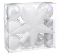Féérie Lights & Christmas - Kit de décorations pour sapin de noël - 18 Pièces - Blanc