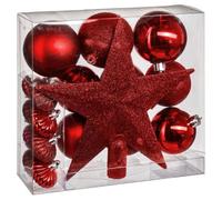 Kit de décorations pour sapin de noël - 18 Pièces - Rouge