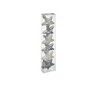 Féérie Lights & Christmas - Kit déco pour sapin de Noël Etoile - 6 Pièces - Argent et blanc - American Dream