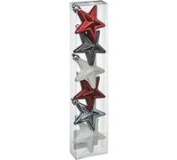 Féérie Lights & Christmas - Kit déco pour sapin de Noël Etoile - 6 Pièces - Rouge argent et blanc - American Dream Rouge G
