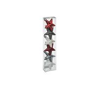 Féérie Lights & Christmas - Kit déco pour sapin de Noël Etoile - 6 Pièces - Rouge argent et blanc - American Dream