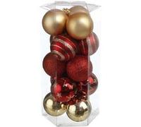 Féérie Lights & Christmas - Kit Décoration pour sapin de Noël - 15 Pièces - Rouge et doré - La maison des couleurs Or G